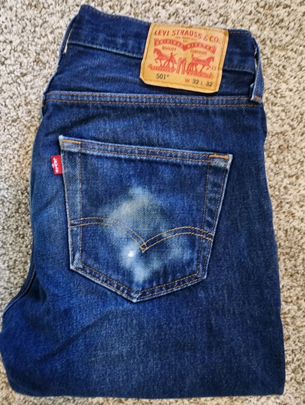 ✨️Levi's 501XX Jeans  Indigo Wash Button Fly🪰 32x32 Y2K Vintage Grundge